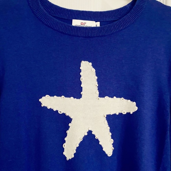 Vineyard Vines Blue Intarsia Starfish Sweater - Picture 2 of 4